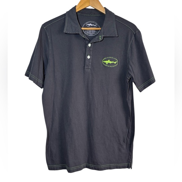 Dogfish Head Shirt Men's Medium Gray Polo Craft Beer Brewery Fish Lake Boat - Picture 1 of 7